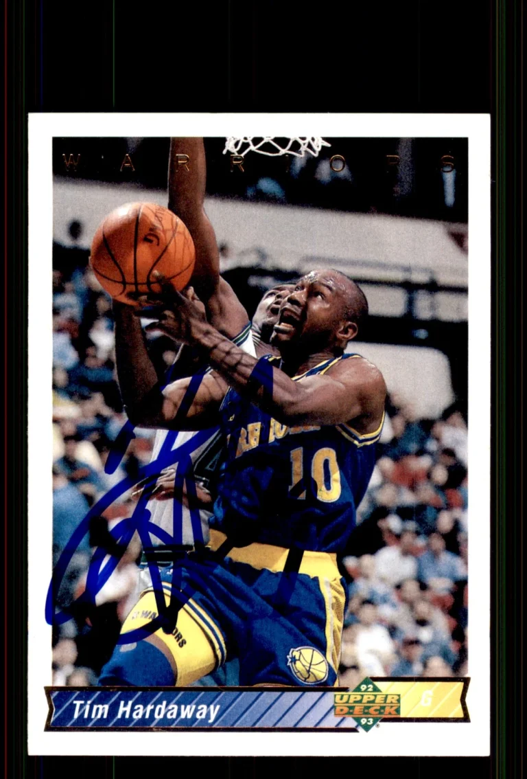 Signed Basketball Card Auto Tim Hardaway 1992-93 Upper Deck #261 Warriors