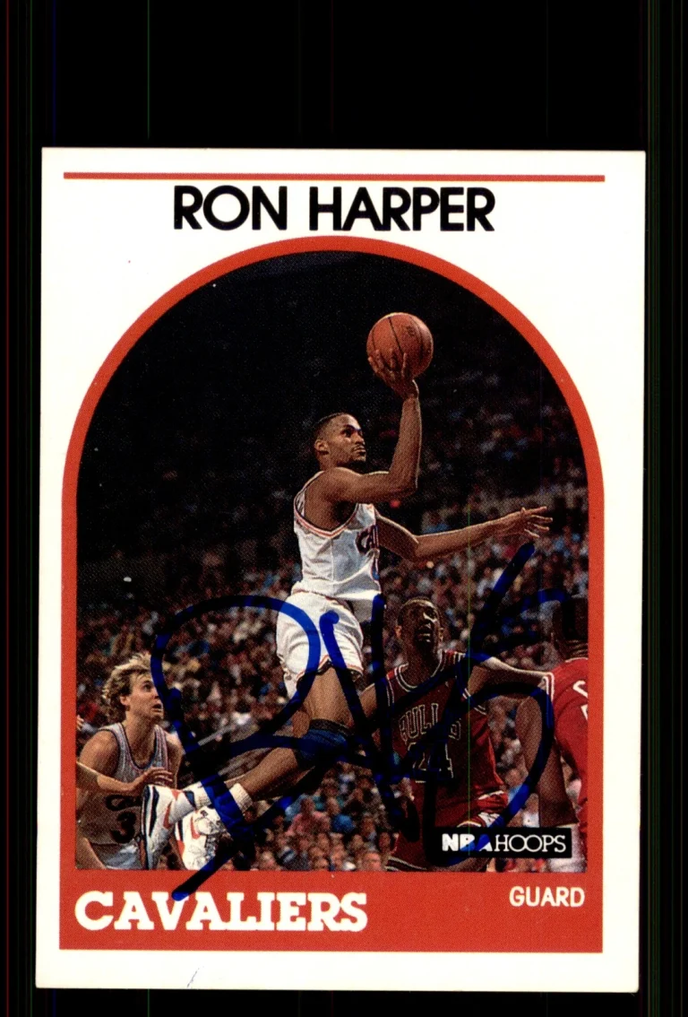 Signed Basketball Card Auto Ron Harper 1989-90 Hoops #205 Cleveland Cavaliers