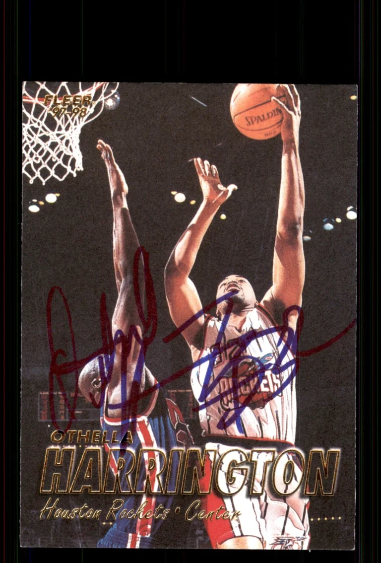 Signed Basketball Card Auto Othella Harrington 1997-98 Fleer #134 Rockets