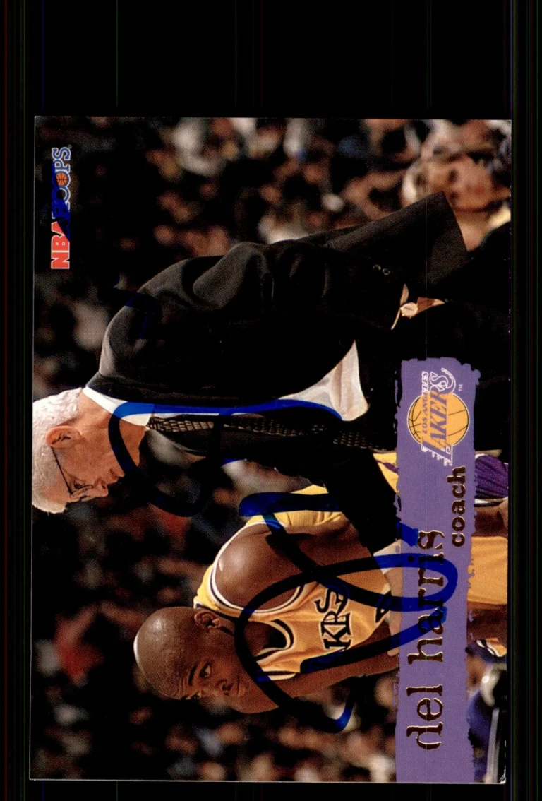 Signed Basketball Card Auto Del Harris 1995-96 Hoops #182 Los Angeles Lakers