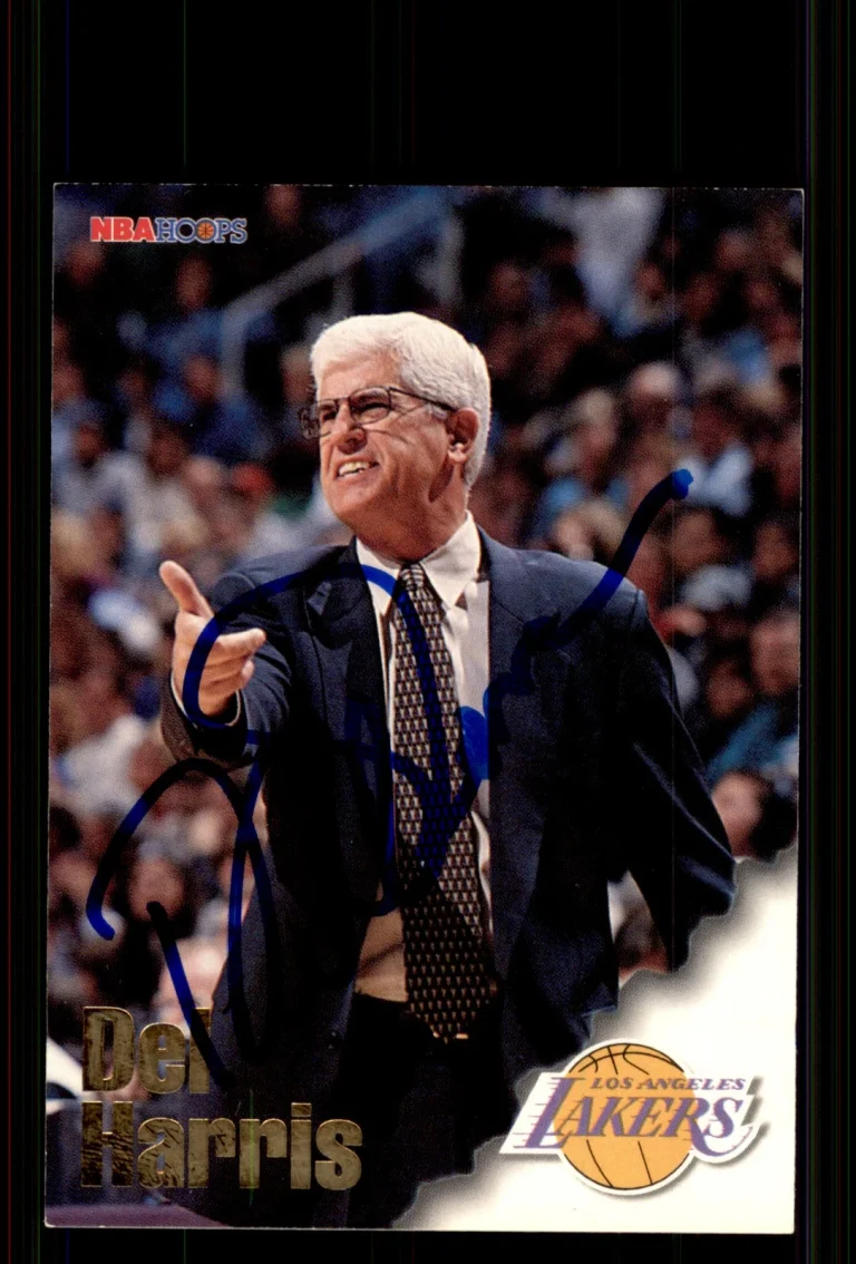 Signed Basketball Card Auto Del Harris 1996-97 Hoops #261 Los Angeles Lakers