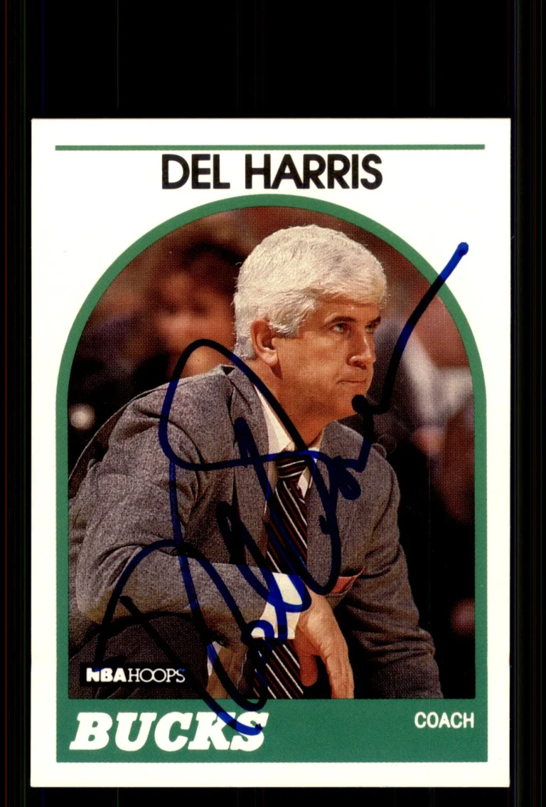 Signed Basketball Card Auto Del Harris 1989-90 Hoops #126 Milwaukee Bucks