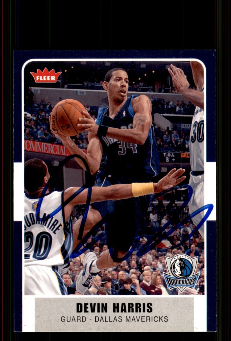 Signed Basketball Card Auto Devin Harris 2007-08 Fleer #196 Dallas Mavericks