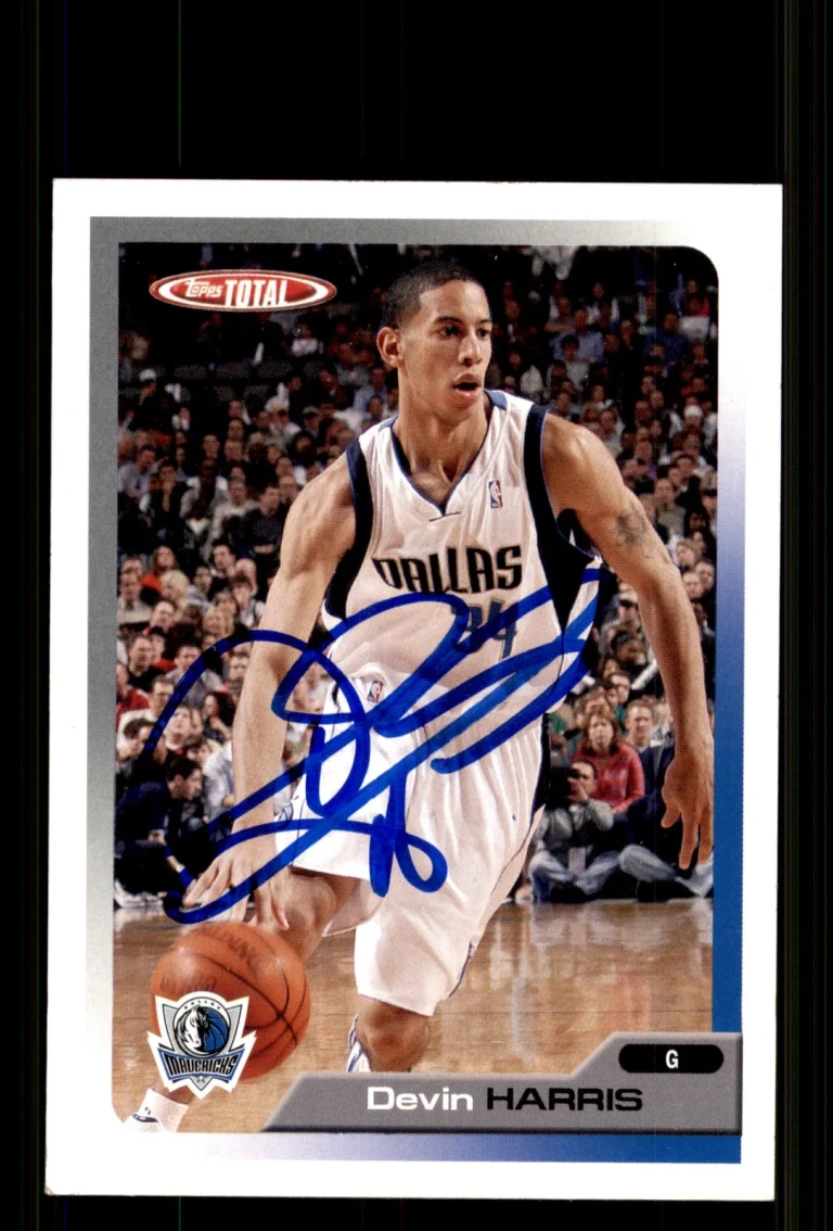 Signed Basketball Card Auto Devin Harris 2005-06 Topps Total #46 Mavericks