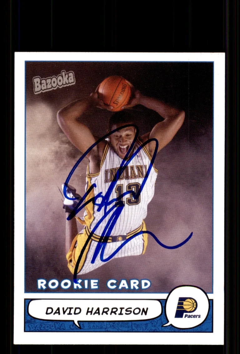 Signed Basketball Card Auto David Harrison 2004-05 Bazooka #219 Indiana Pacers