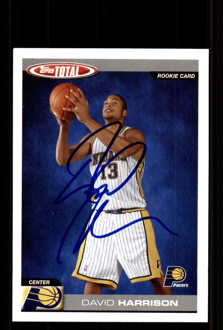Signed Basketball Card Auto David Harrison 2004-05 Topps Total #323 Pacers