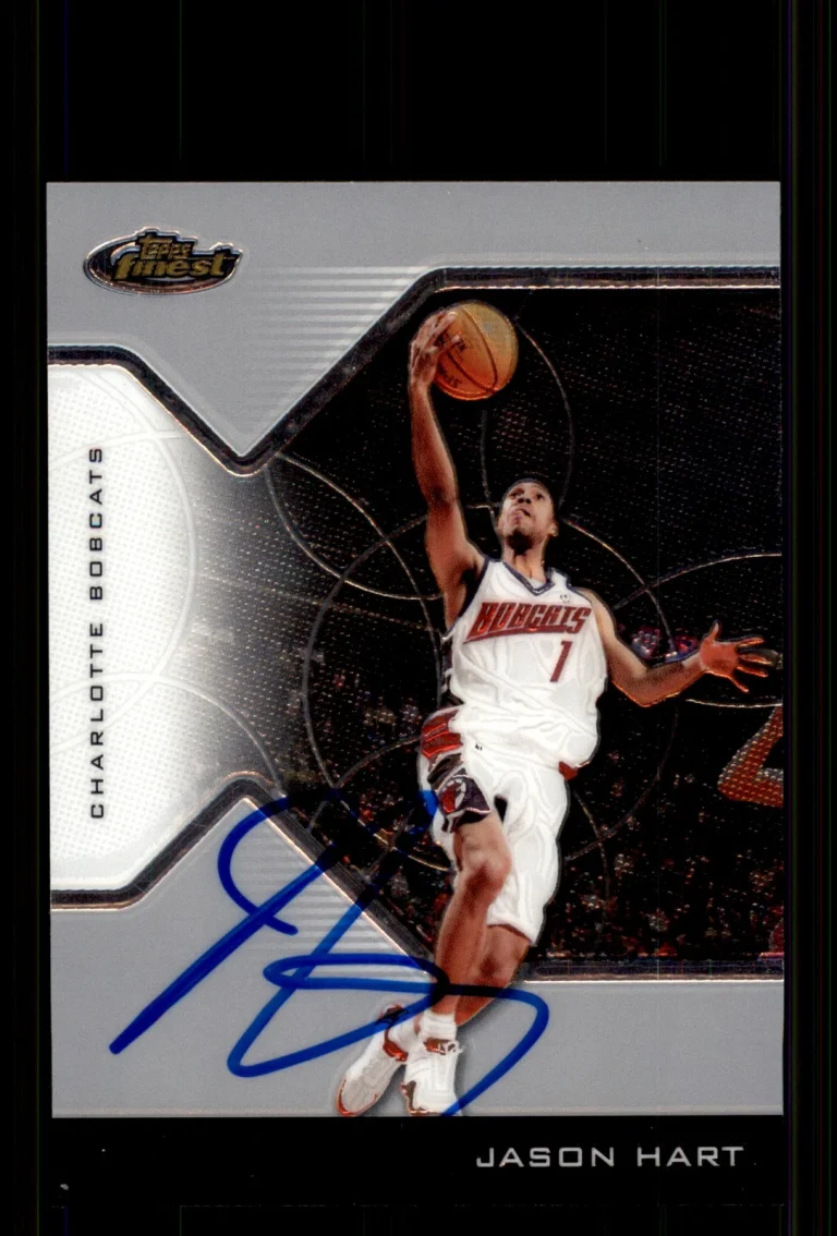 Signed Basketball Card Auto Jason Hart 2004-05 Finest #21 Charlotte Bobcats
