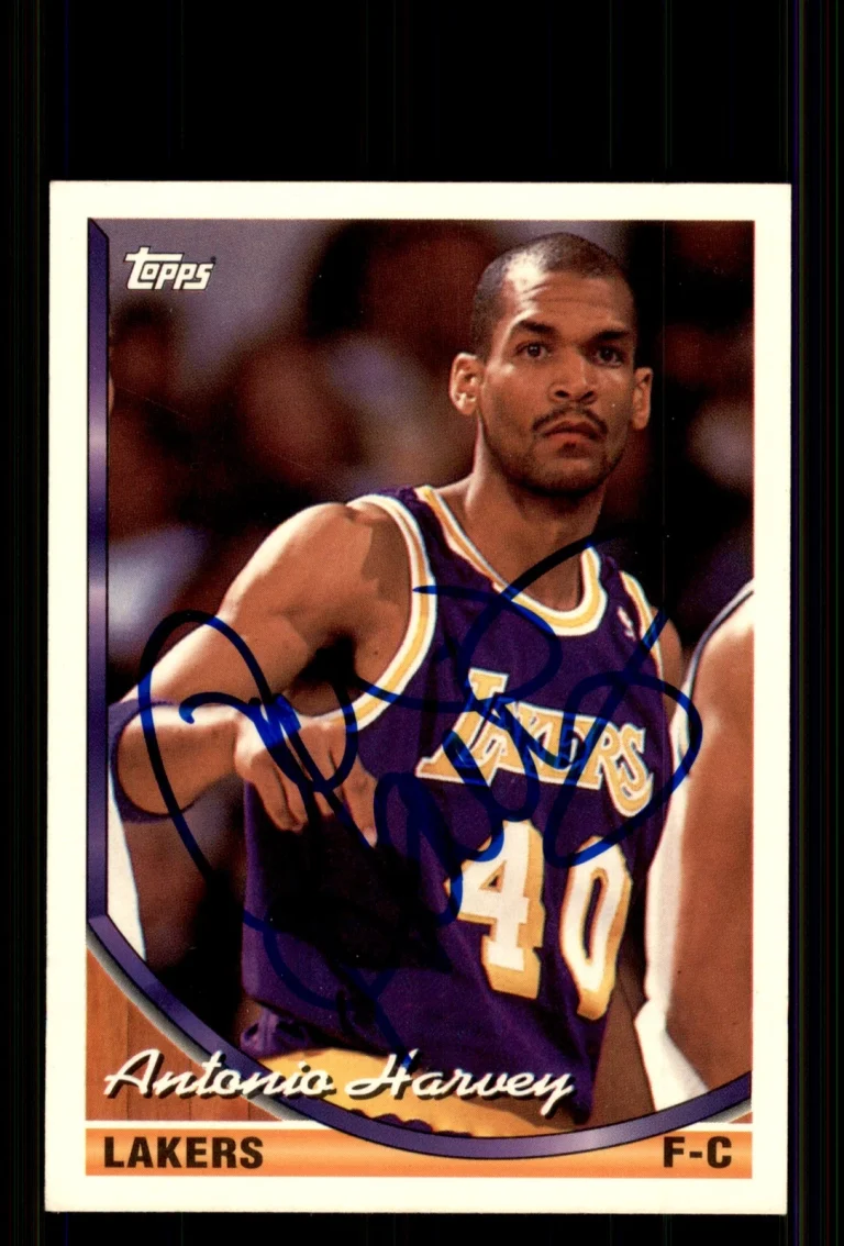 Signed Basketball Card Auto Antonio Harvey 1993-94 Topps #361 Los Angeles Lakers