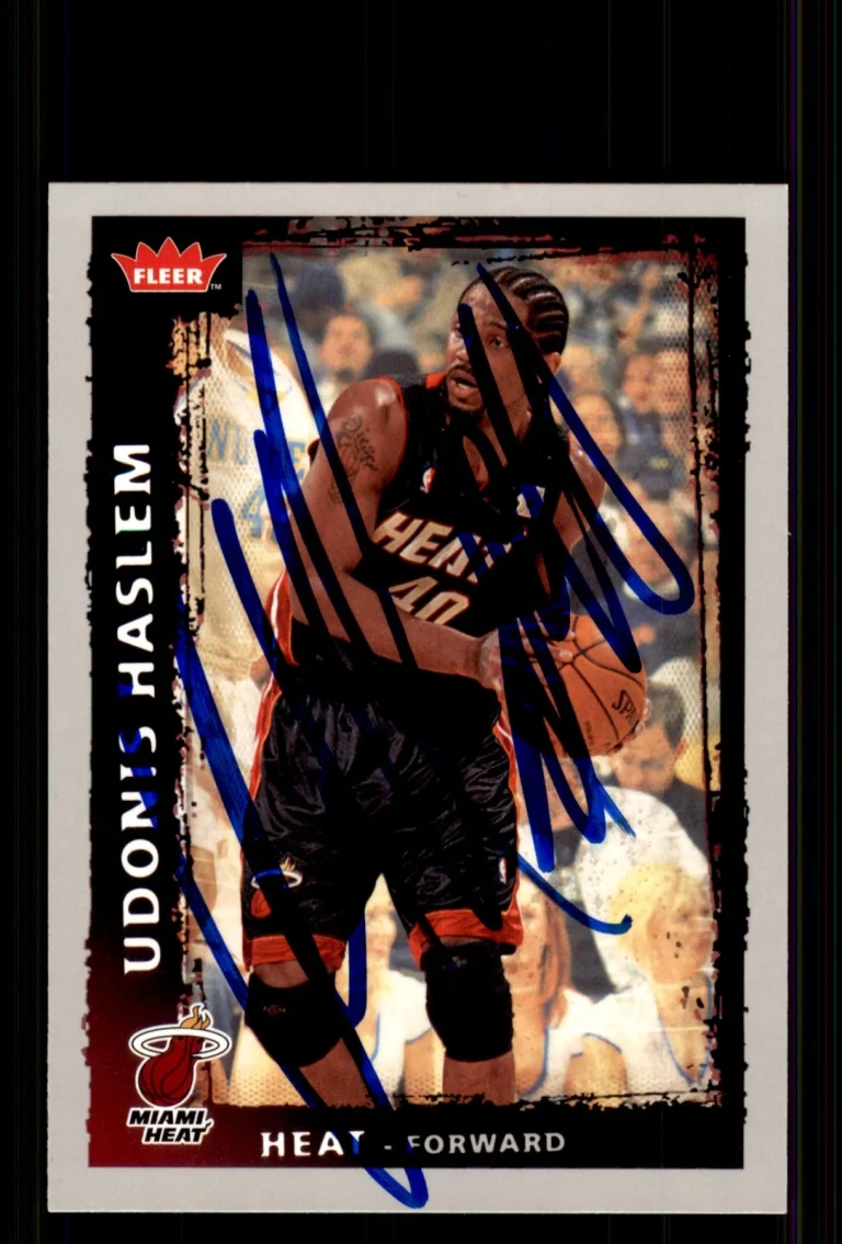 Signed Basketball Card Auto Udonis Haslem 2008-09 Fleer #99 Miami Heat
