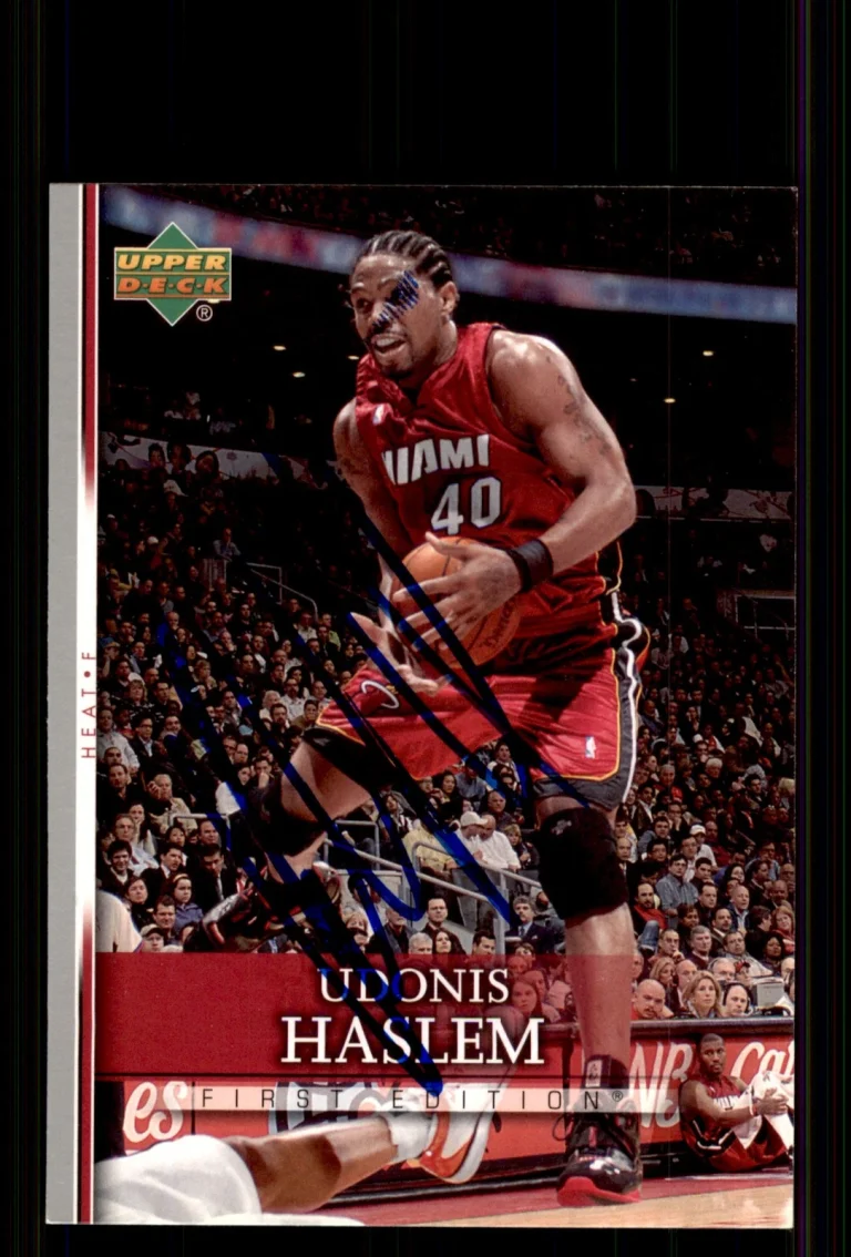 Signed Basketball Card Auto Udonis Haslem 2007-08 Upper Deck First Edition #153