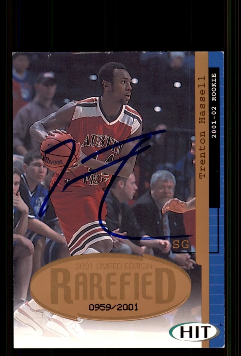 Signed Basketball Card Auto Trenton Hassell 2001 SAGE HIT #R13 Austin Peay
