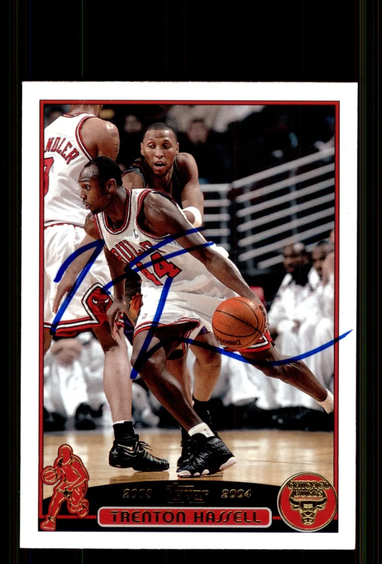 Signed Basketball Card Auto Trenton Hassell 2003-04 Topps #97 Chicago Bulls
