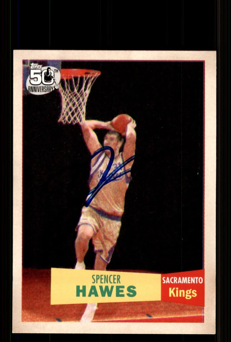 Signed Basketball Card Auto Spencer Hawes 2007-08 Topps #120 Kings