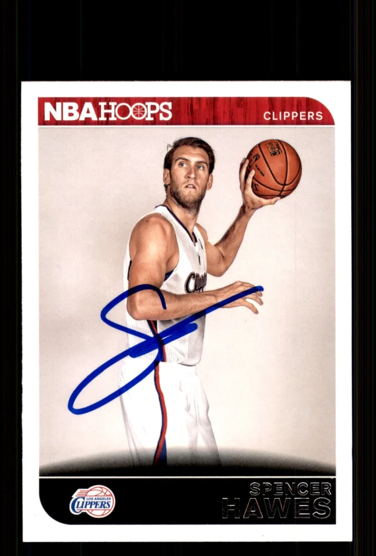 Signed Basketball Card Auto Spencer Hawes 2014-15 Hoops #171 Clippers