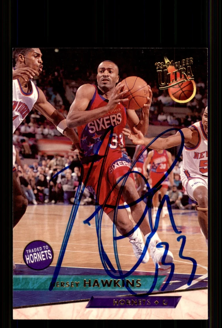 Signed Basketball Card Auto Hersey Hawkins 1993-94 Ultra #20 Charlotte Hornets