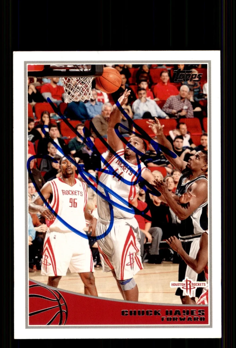 Signed Basketball Card Auto Chuck Hayes 2009-10 Topps #102 Houston Rockets