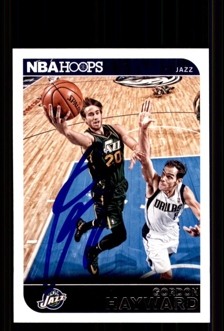 Signed Basketball Card Auto Gordon Hayward 2014-15 Hoops #80 Utah Jazz