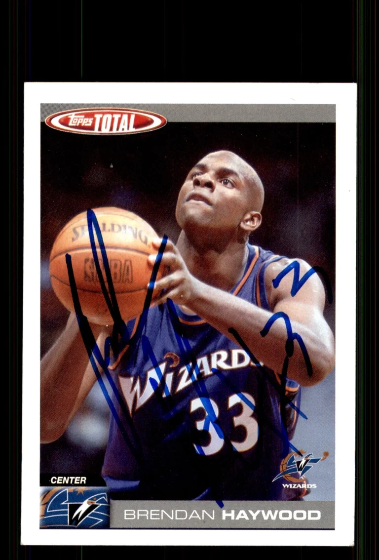 Signed Basketball Card Auto Brendan Haywood 2004-05 Topps Total #156 Wizards