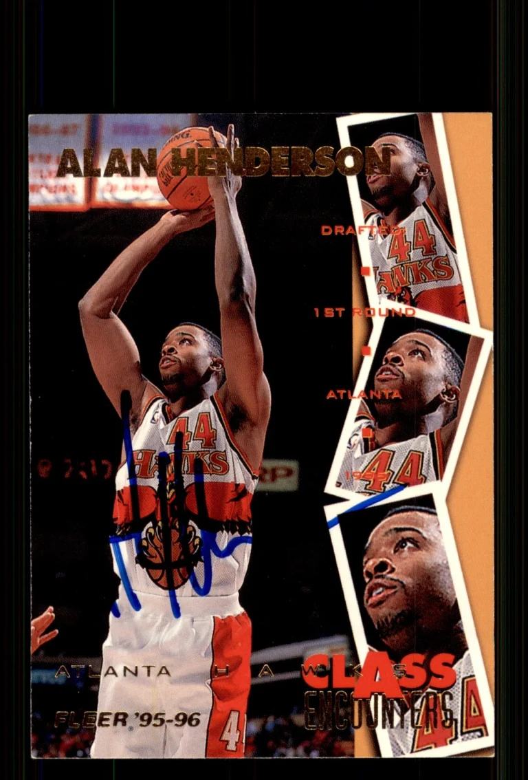 Signed Basketball Card Auto Alan Henderson 1995-96 Fleer #25 Atlanta Hawks