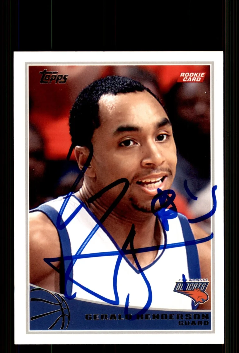Signed Basketball Card Auto Gerald Henderson 2009-10 Topps #325 Bobcats