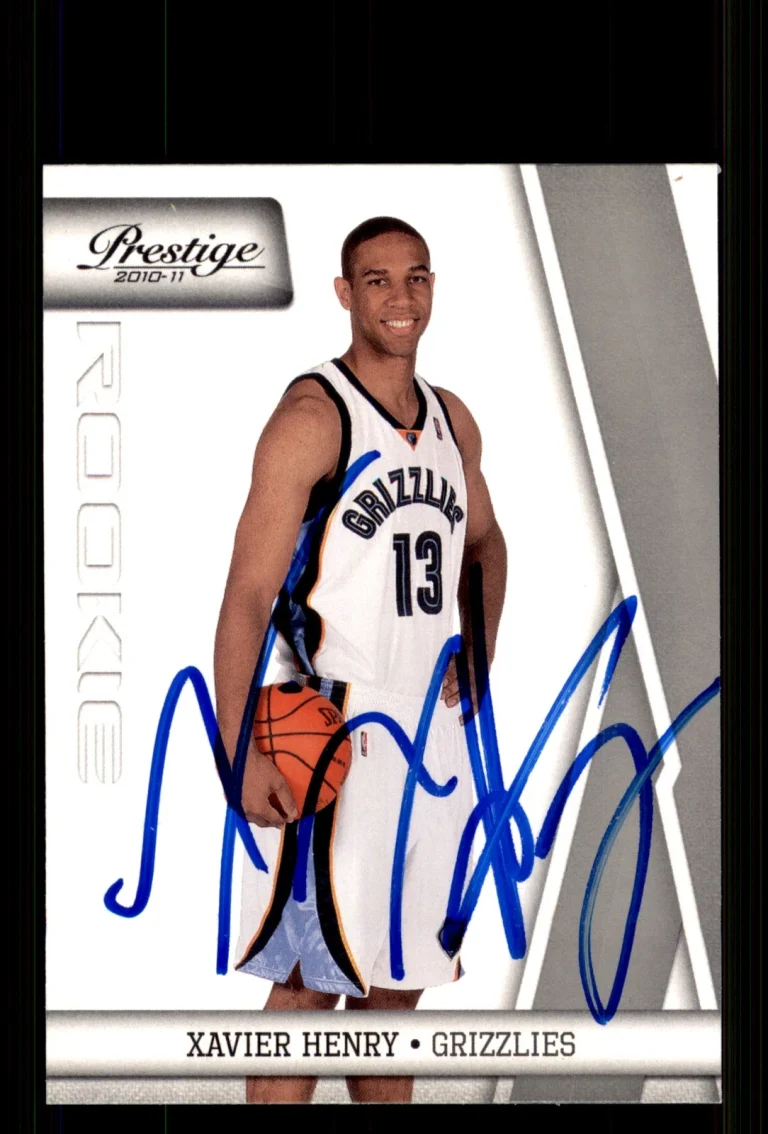 Signed Basketball Card Auto Xavier Henry 2010-11 Panini Prestige #222 Grizzlies