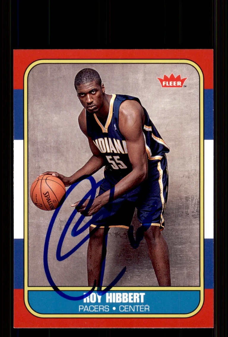 Signed Basketball Card Auto Roy Hibbert 2008-09 Fleer #86R-178 Indiana Pacers
