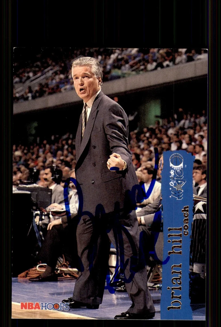 Signed Basketball Card Auto Brian Hill 1995-96 Hoops #187 Orlando Magic