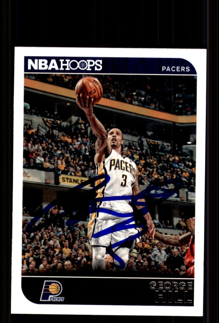 Signed Basketball Card Auto George Hill 2014-15 Hoops #154 Indiana Pacers