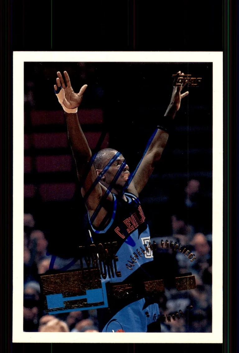 Signed Basketball Card Auto Tyrone Hill 1995-96 Topps #71 Cleveland Cavaliers