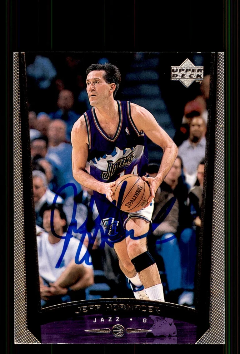 Signed Basketball Card Auto Jeff Hornacek 1998-99 Upper Deck #280 Utah Jazz