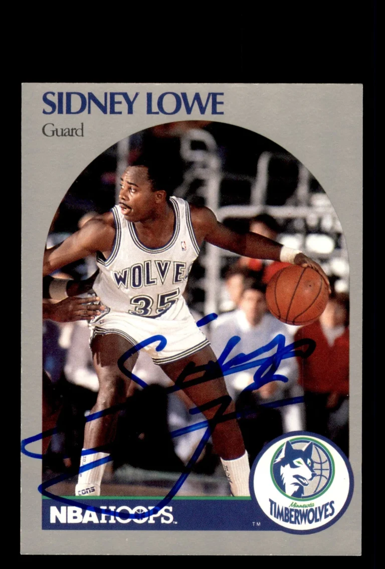 Signed Basketball Card Auto Sidney Lowe 1990-91 Hoops #187 Timberwolves
