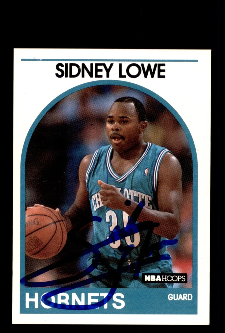 Signed Basketball Card Auto Sidney Lowe 1989-90 Hoops #31 Charlotte Hornets
