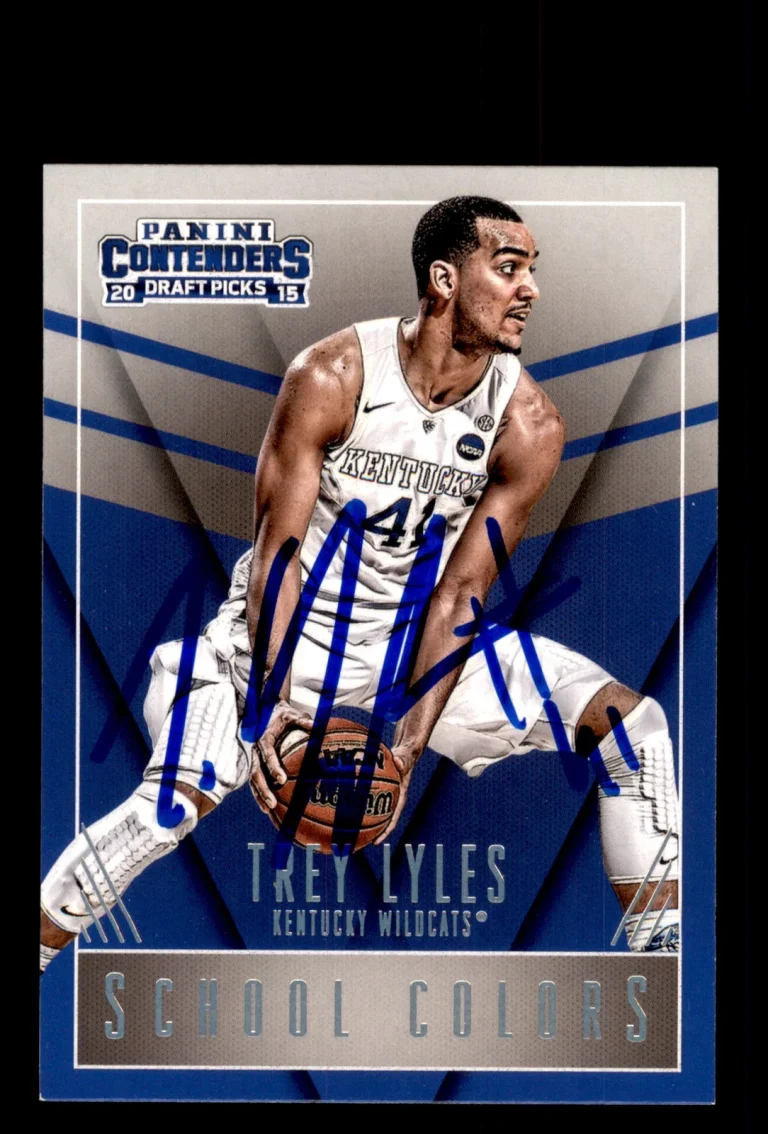 Signed Basketball Card Auto Trey Lyles 2015 Panini Contenders Draft #46