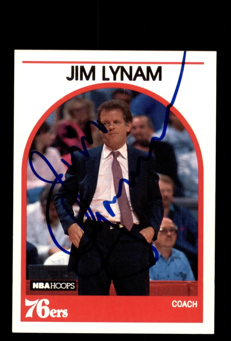Signed Basketball Card Auto Jim Lynam 1989-90 Hoops #68 Philadelphia 76ers
