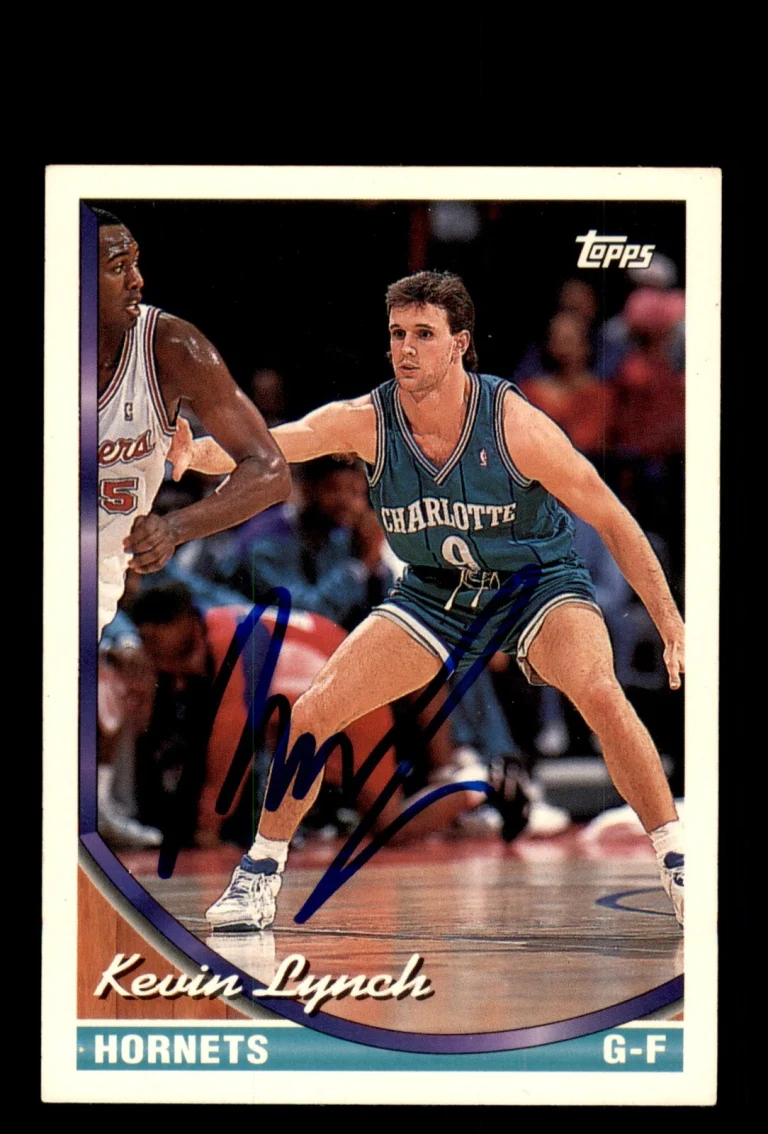Signed Basketball Card Auto Kevin Lynch 1993-94 Topps #72 Charlotte Hornets