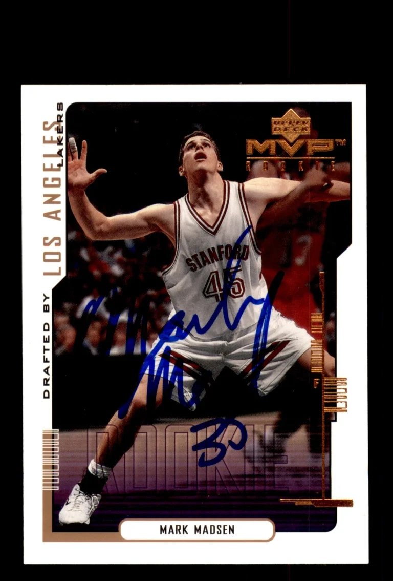 Signed Basketball Card Auto Mark Madsen 2000-01 Upper Deck MVP #213 LA Lakers