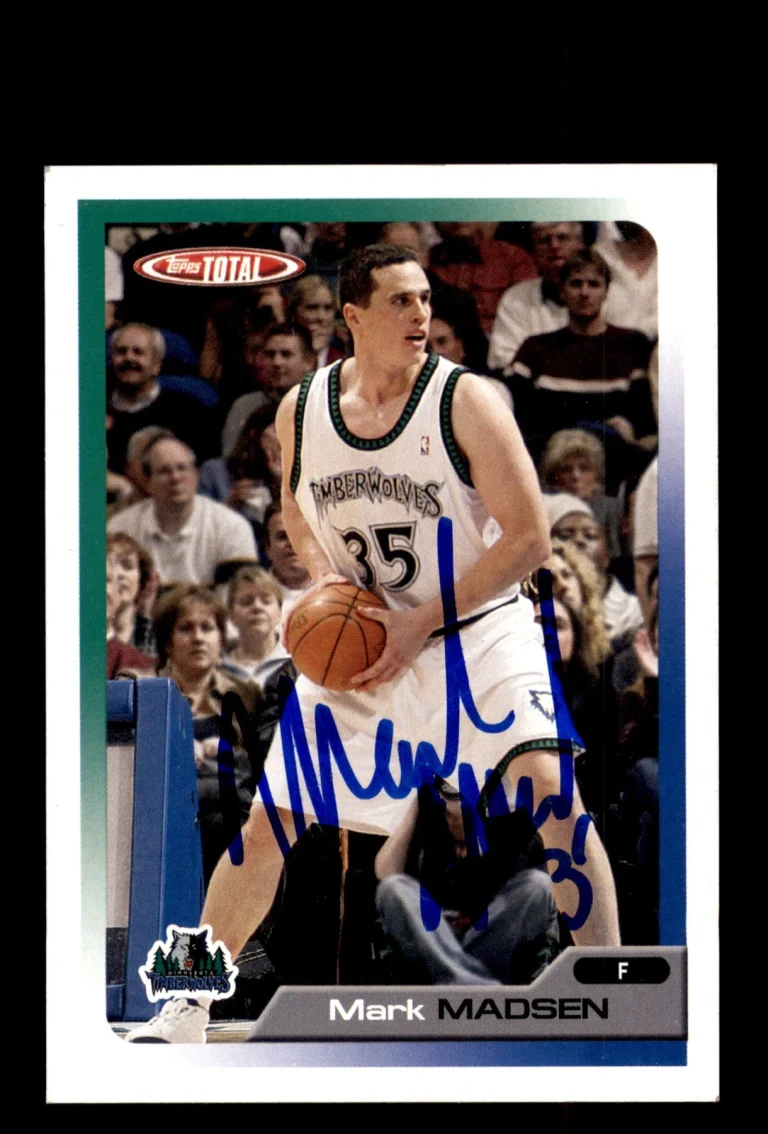 Signed Basketball Card Auto Mark Madsen 2005-06 Topps Total #66 Timberwolves