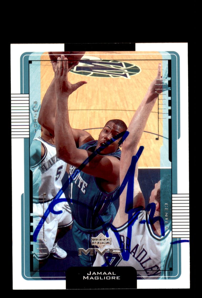 Signed Basketball Card Auto Jamaal Magloire 2001-02 Upper Deck MVP #18 Hornets