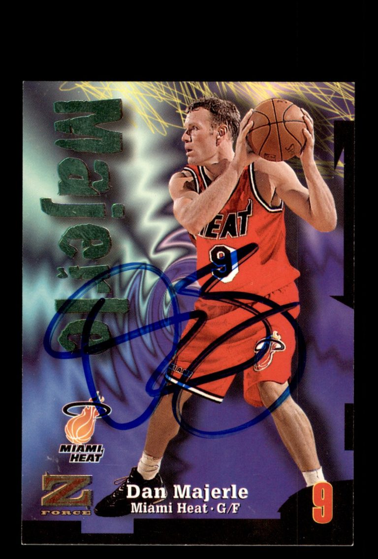 Signed Basketball Card Auto Dan Majerle 1997-98 SkyBox Z-Force #64 Miami Heat