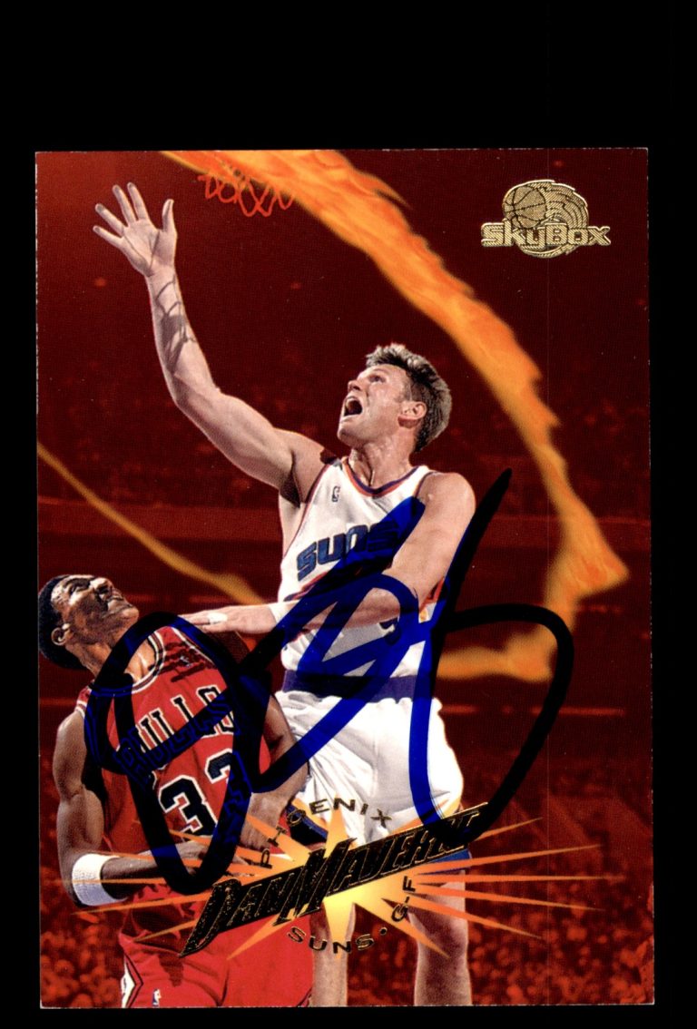 Signed Basketball Card Auto Dan Majerle 1995-96 SkyBox Premium #96 Phoenix Suns
