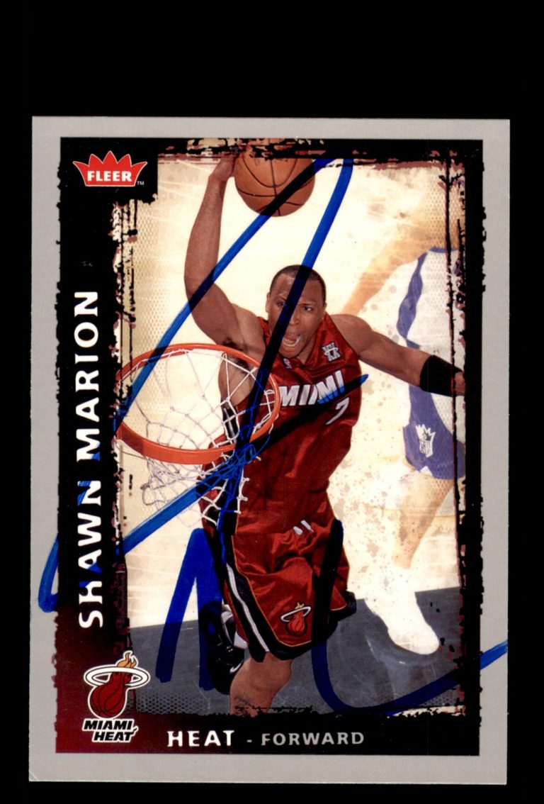 Signed Basketball Card Auto Shawn Marion 2008-09 Fleer #97 Miami Heat