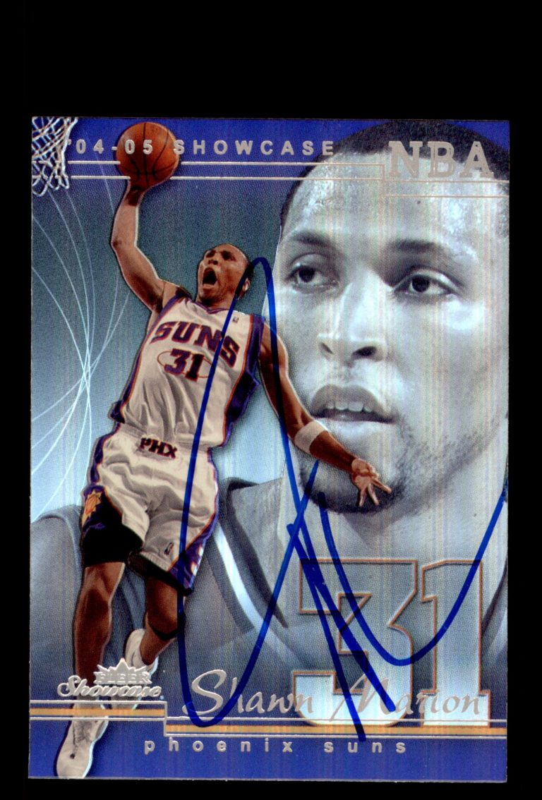 Signed Basketball Card Auto Shawn Marion 2004-05 Fleer Showcase #34 Phoenix Suns