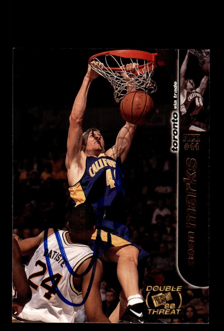 Signed Basketball Card Auto Sean Marks 1998 Press Pass Double Threat #28 CAL