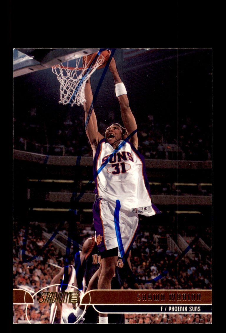 Signed Basketball Card Auto Shawn Marion 2001-02 Stadium Club #80 Phoenix Suns