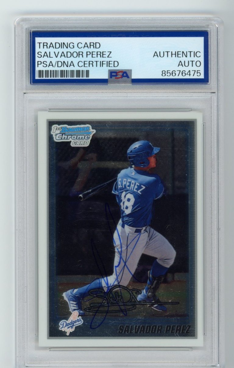Signed Baseball Card Auto Salvador Perez 2010 Bowman Chrome #BCP124 PSA/DNA