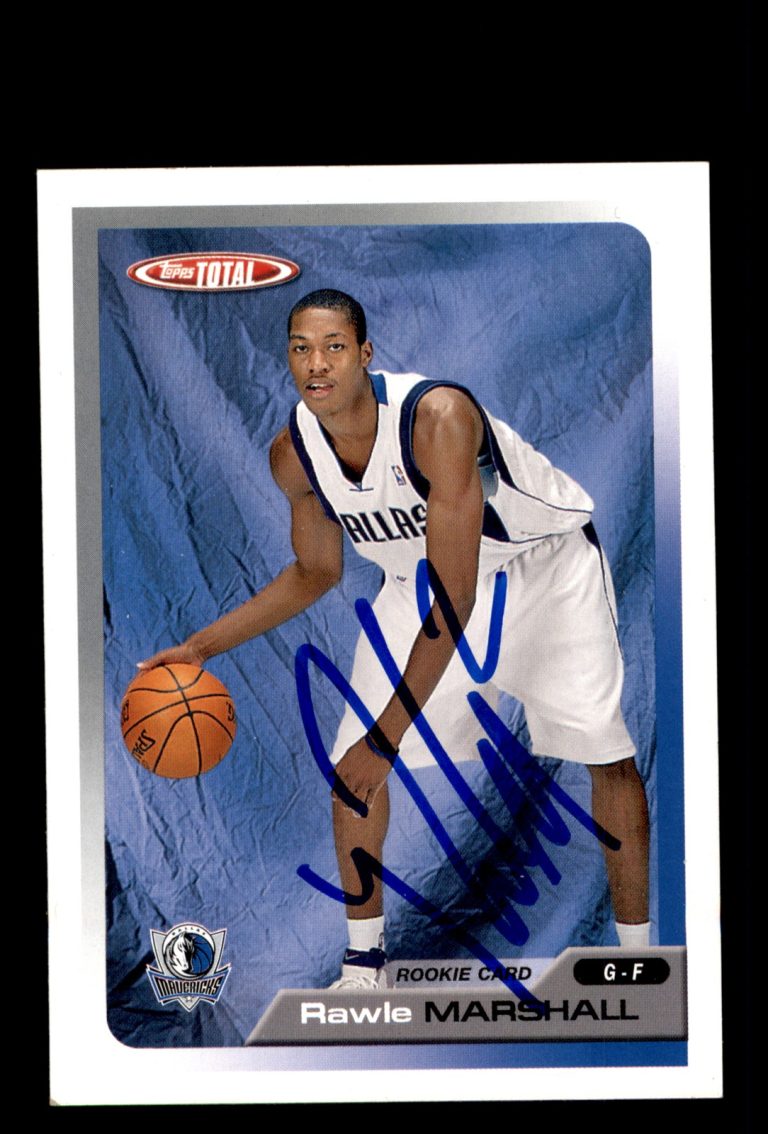 Signed Basketball Card Auto Rawle Marshall 2005-06 Topps Total #286 Mavericks