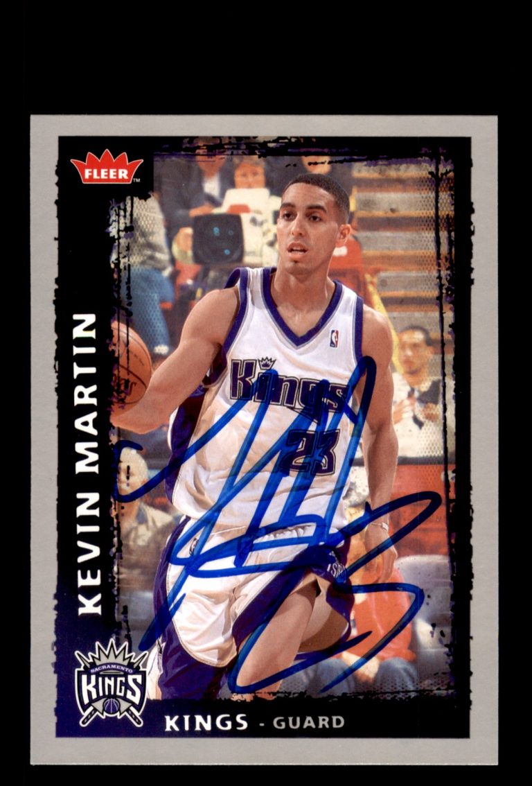 Signed Basketball Card Auto Kevin Martin 2008-09 Fleer #171 Sacramento Kings