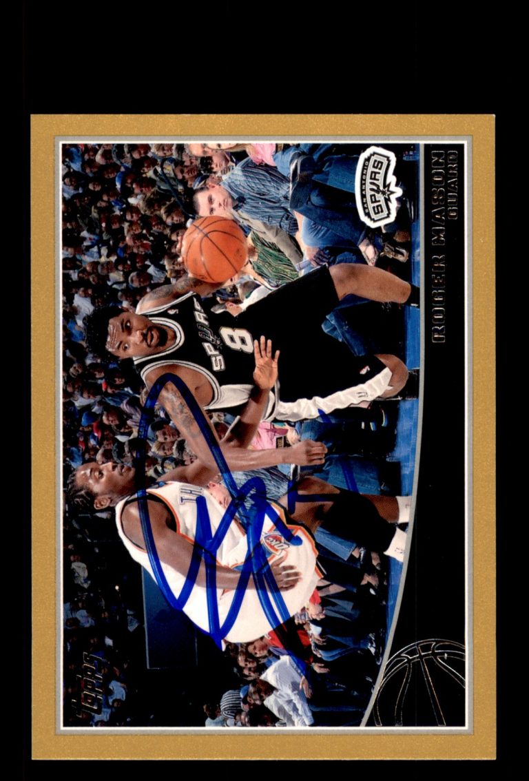 Signed Basketball Card Auto Roger Mason 2009-10 Topps #274 Spurs Gold