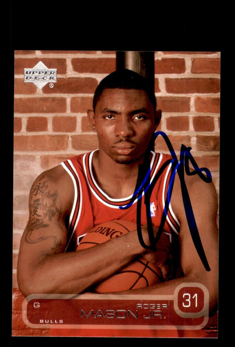 Signed Basketball Card Auto Roger Mason Jr. 2002-03 Upper Deck #229 Bulls
