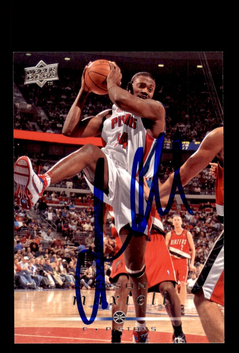 Signed Basketball Card Auto Jason Maxiell 2008-09 Upper Deck #49 Detroit Pistons